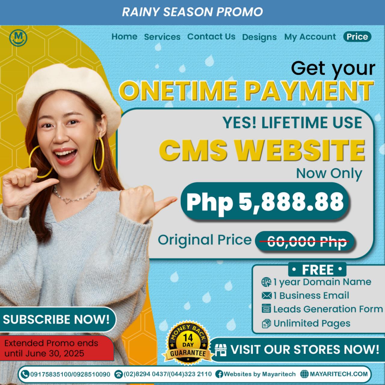 Rainy Season Sale CMS Website for only Php 5,888.88