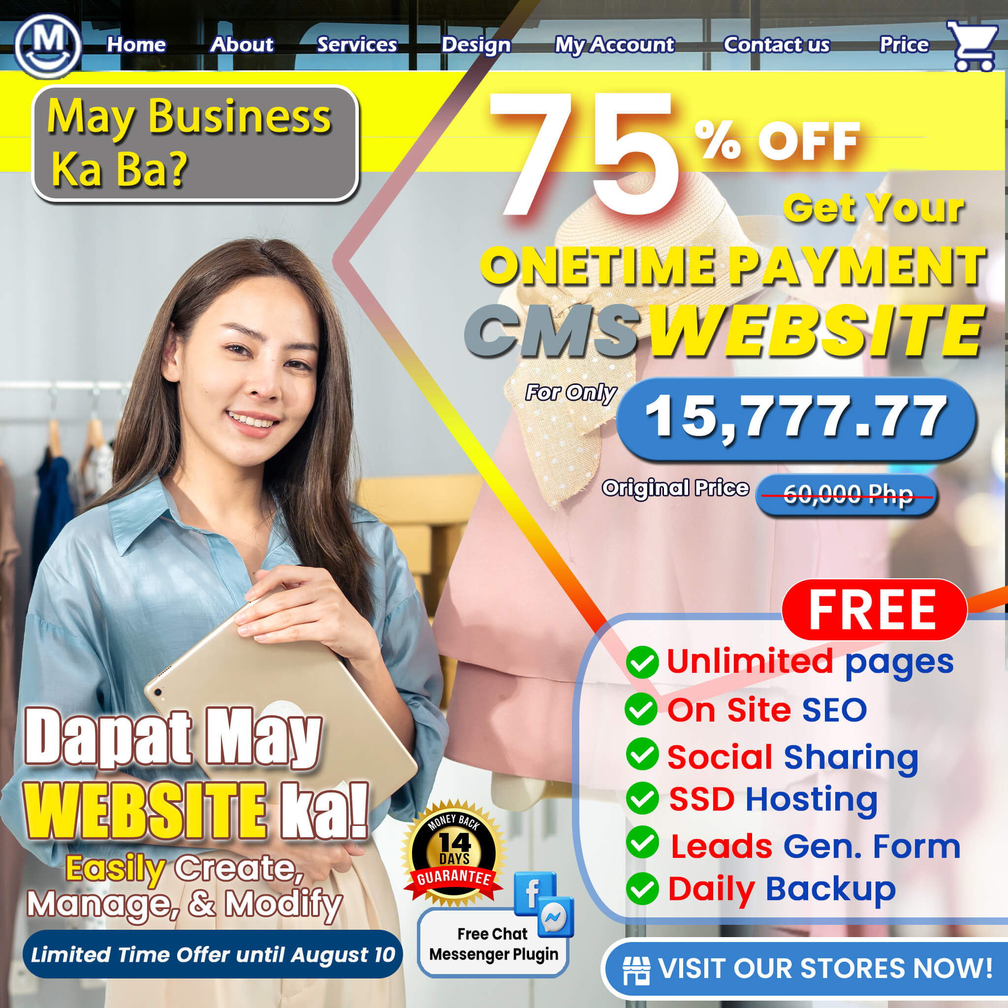 Get your One-Time Payment CMS Website! Enjoy free Domain for only Php 15,777.77 🚀
